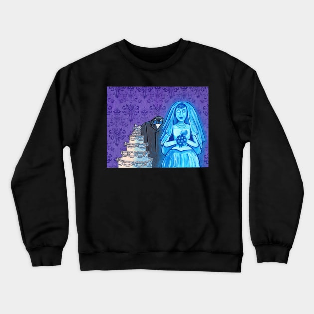 Black Widow Bride- Haunted Mansion Crewneck Sweatshirt by tesiamarieart